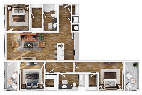 3 Bed 2 Bath Floor Plan | 1,457 Sq. Ft. at Terraces at High Mountain in Huntsville, AL